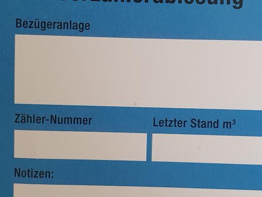 Ablesen der Wasserzähler